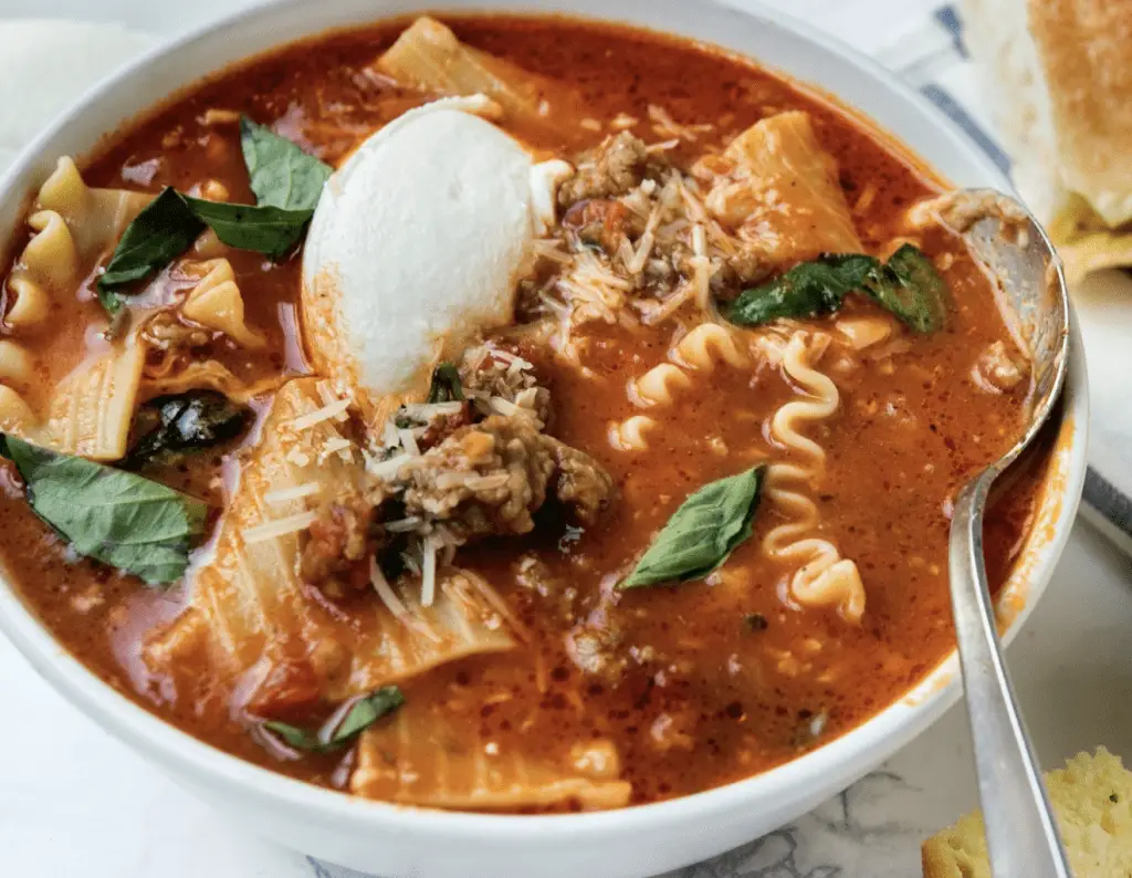 Explore our simple, tasty lasagna soup recipe. Perfect comfort food for any season. Quick, delicious, and satisfying!